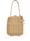 Self-portrait Brown Handbag With Removable Shoulder Strap And Keychain Detail In Neutrals