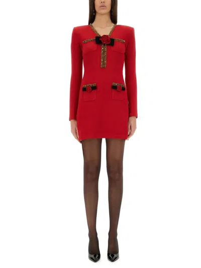 Self-portrait Self Portrait Textured Knit Mini Dress In Red