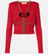 SELF-PORTRAIT WAFFLE-KNIT EMBELLISHED CARDIGAN