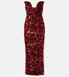 Self-portrait All-over Sequin Midi Dress In Red