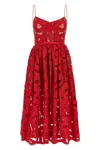 Self-portrait Bow-detailed Cotton-guipure Lace Midi Dress