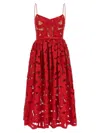 Self-portrait Bow-detailed Cotton-guipure Lace Midi Dress