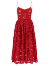 Self-portrait Intricate Cut-out Midi Dress With Removable Belt In Red