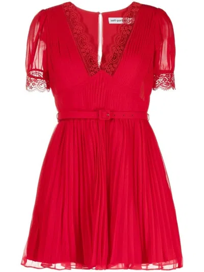 Self-portrait Red Chiffon Mini Dress