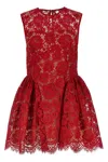 Self-portrait Red Fine Lace Pearl Mini Dresses Red
