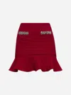 Self-portrait Textured Knit Mini Skirt In Red