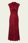 Self-portrait Red Rhinestone Fishnet Midi Dress