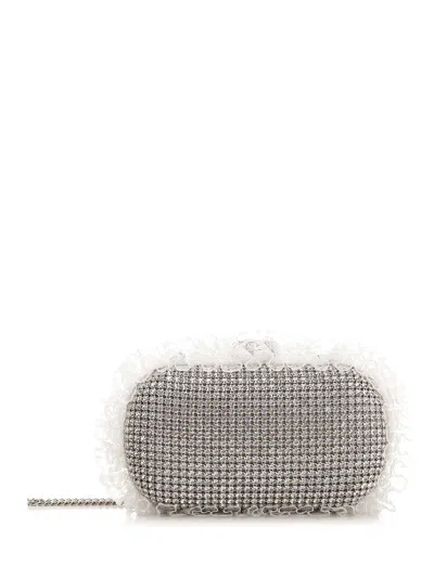Self Portrait Residency Crystal Clutch Handbags Silver