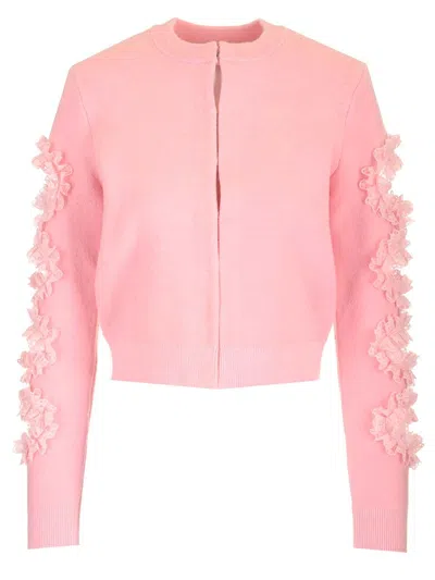 Self Portrait Residency Cut-out Detailed Cardigan Knitwear Rose