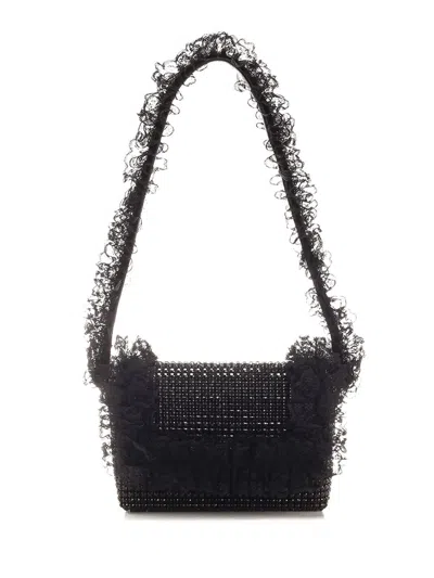 Self Portrait Residency Embellished Hand Bag Handbags Black