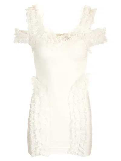 Self Portrait Residency Fitted Mini Dress Dresses White