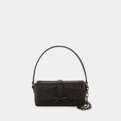 SELF-PORTRAIT RHINESTONE BAGUETTE SHOULDER BAG - SELF PORTRAIT - SYNTHETIC - BLACK