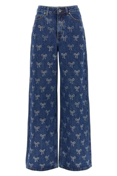 SELF-PORTRAIT SELF PORTRAIT 'RHINESTONE BOW' JEANS