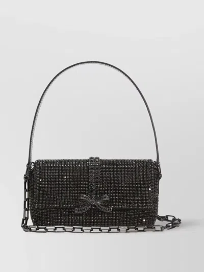 SELF-PORTRAIT RHINESTONE CHAINMAIL BAGUETTE BAG