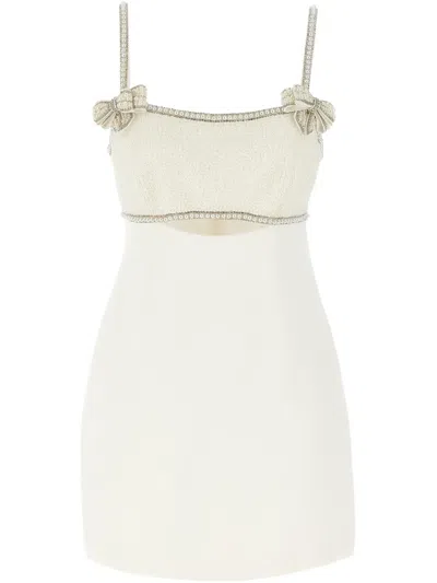 Self-portrait Rhinestone-embellished Dress In White