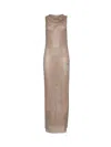 Self-portrait Womens Rhinestone Sleeveless Stretch-woven Maxi Dress Silver In Neutral