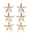 Self-portrait Rhinestone-embellished Earrings In Gold