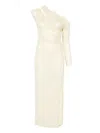 Self-portrait Rhinestone-embellished Gathered Gown In Neutrals