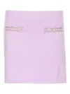 Self-portrait Rhinestone-embellished Knit Skirt In Purple