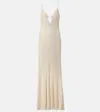 Self-portrait Rhinestone-embellished Mesh Maxi Dress In White