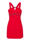 Self-portrait Embellished Cutout Crepe Mini Dress In Red