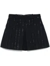 Self-portrait Rhinestone-embellished Mini Skirt In Blue