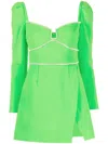 Self-portrait Embellished Long-sleeve Minidress In Green