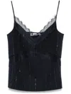 Self-portrait Rhinestone-embellished Top In Blue