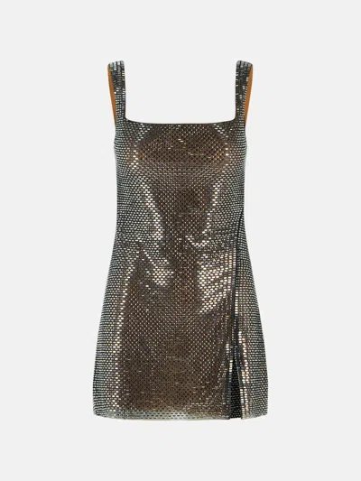 Self-portrait 'rhinestone' Grey Polyester Dress In Gray