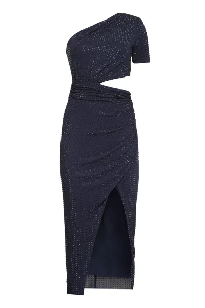 Self-portrait Rhinestone Jersey Dress In Blue