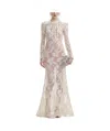 Self-portrait Rhinestone-embellished Maxi Dress In Nude