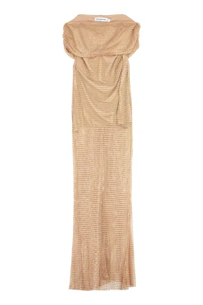 Self-portrait Rhinestone Maxi Dress In Neutral