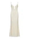 Self-portrait Rhinestone Mesh Maxi Dress In Cream