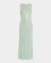 Self-portrait Mint Rhinestone Mesh Midi Dress