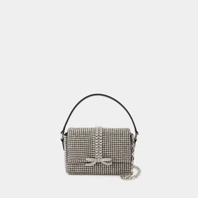 SELF-PORTRAIT RHINESTONE MICRO BAG - SELF PORTRAIT - SYNTHETIC - SILVER