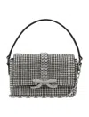 Self-portrait Rhinestone Micro Bag In Silver
