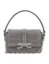 Self-portrait Rhinestone Micro Bag In Silver