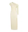 Self-portrait Rhinestone-embellished Gathered Gown In Yellow