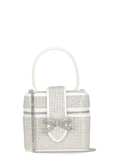 Self-portrait Rhinestone Vanity Bag In White
