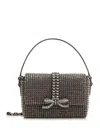 Self-portrait Rhinestones Embellished Bow Bag In Silver