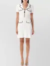 Self-portrait Rib Knit Pleated Midi Dress