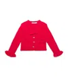 Self-portrait Ribbed-knit Cardigan In Red