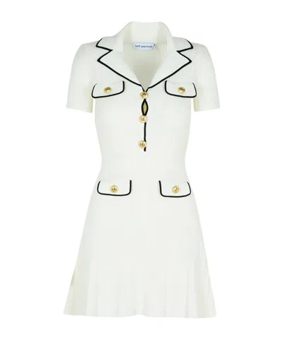 Self-portrait Self Portrait Mini Dress In Textured Knit In White
