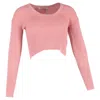 Self-portrait Ribbed Cropped Sweater In Pink Wool In Pink