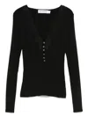 Self-portrait Black Lace Trim Knit Top Tops Black In Black