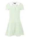 Self-portrait Ribbed Dress In Green