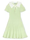 Self-portrait Ribbed Dress In Green