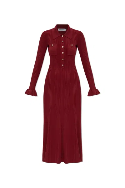 SELF-PORTRAIT SELF-PORTRAIT RIBBED DRESS WITH POCKETS