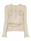 Self-portrait Ribbed-knit Lurex Jumper In Neutral