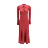 Self-portrait Ribbed Knit Midi Dress